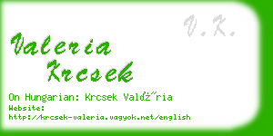 valeria krcsek business card